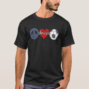 Peace Love Soccer Cute For Women Teen Girls T-Shirt