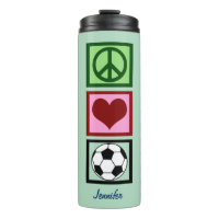 Peace Love Soccer Cute Futbol Player Custom