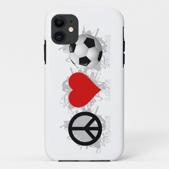 Peace Love Soccer  Emblem iPhone 5 Case (Back)