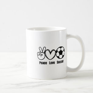 Peace Love Soccer Fan Apparel Men Women Kids Socce Coffee Mug