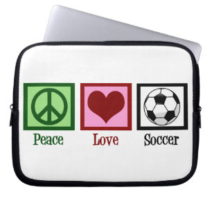 Peace Love Soccer Laptop Sleeve