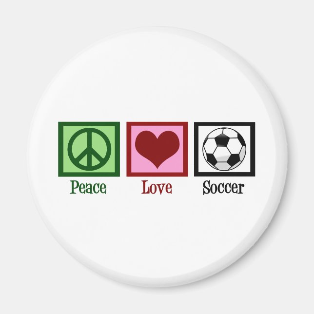 Peace Love Soccer Magnet (Front)