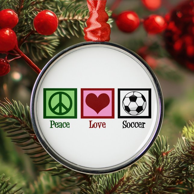 Peace Love Soccer Metal Tree Decoration (Creator Uploaded)