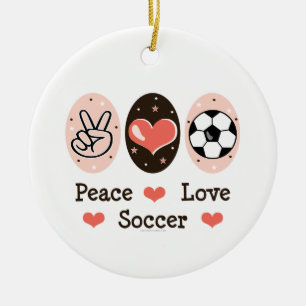 Peace Love Soccer Ornament