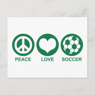 Peace Love Soccer Postcard