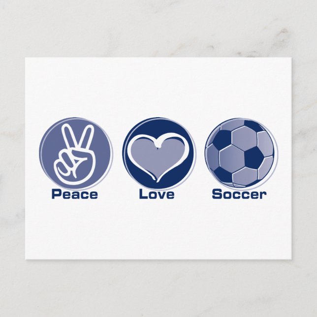 Peace Love Soccer Postcard (Front)