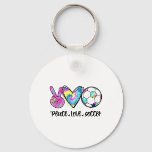 Peace Love Soccer Tie Dye Cute Soccer Lovers Key Ring