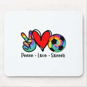 Peace Love Soccer Tie Dye Design Women Teen Girls  Mouse Mat