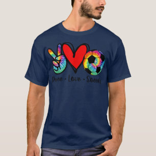 Peace Love Soccer Tie Dye Design Women Teen Girls T-Shirt