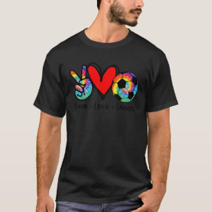 Peace Love Soccer Tie Dye Design Women Teen Girls  T-Shirt