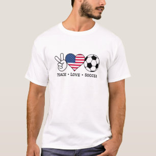 Peace Love Soccer USA T-Shirt