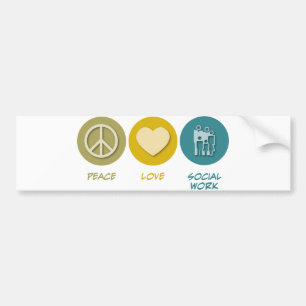 Peace Love Social Work Bumper Sticker