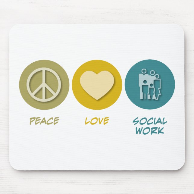 Peace Love Social Work Mouse Mat (Front)