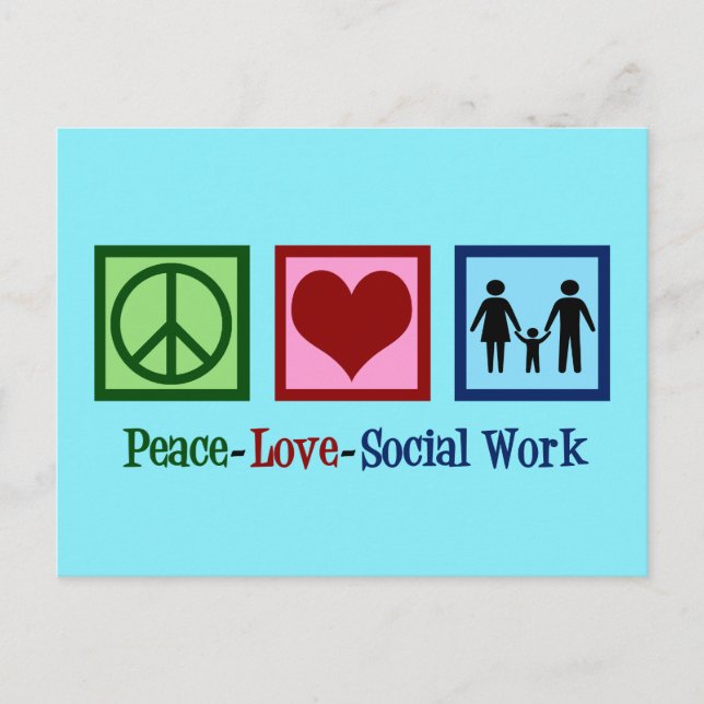 Peace Love Social Work Postcard (Front)