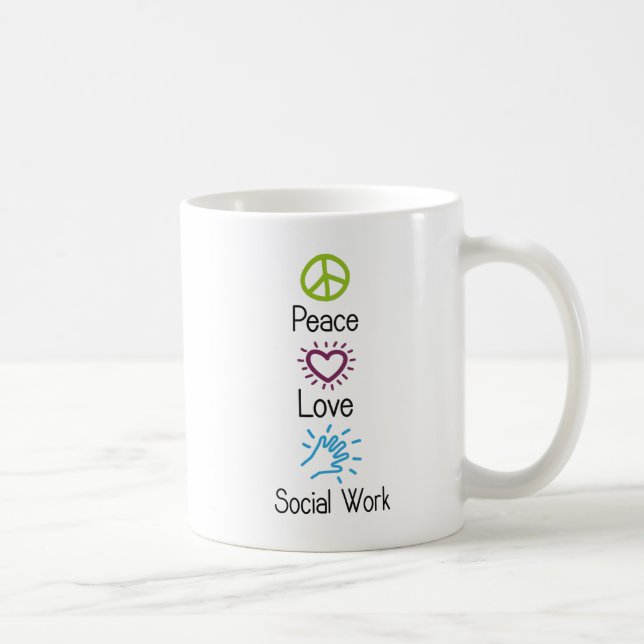 Peace Love Social Work social worker Coffee Mug (Right)