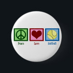 Peace Love Softball 6 Cm Round Badge<br><div class="desc">A cute softball gift.</div>