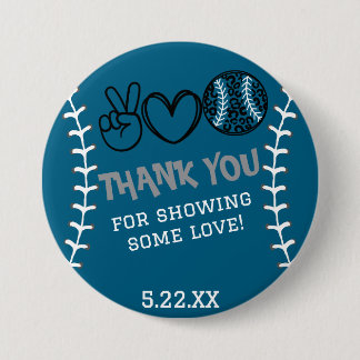 Peace Love Softball Birthday 7.5 Cm Round Badge