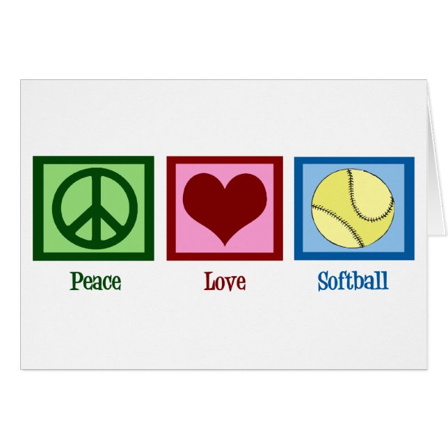 Peace Love Softball Card (Front Horizontal)