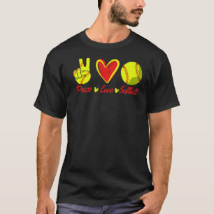 Peace Love Softball Cute Softball Lovers Premium T-Shirt