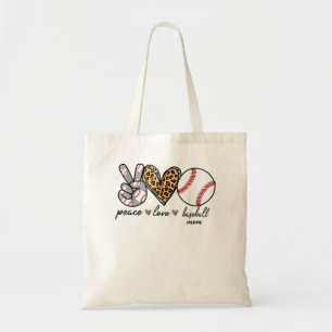 Peace Love Softball Cute Softball Lovers s Tote Bag