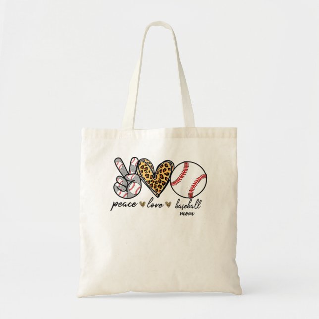 Peace Love Softball Cute Softball Lovers  s Tote Bag (Front)