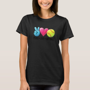 Peace Love Softball Cute Softball Player Varsity T T-Shirt