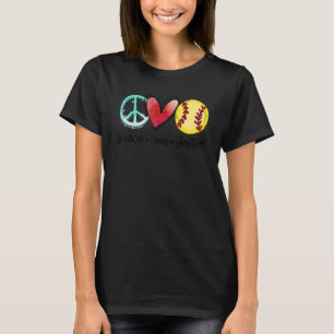 Peace Love Softball Cute Softball T-Shirt