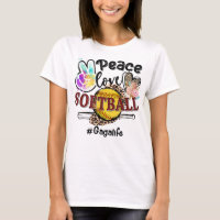 Peace Love Softball Gaga Life Mom Grandma Leopard