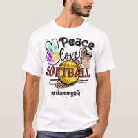 Peace Love Softball Gammy Life Mum Grandma Leopard