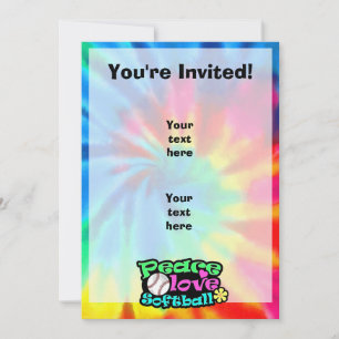 Peace, Love, Softball Invitation
