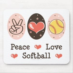 Peace Love Softball Mousepad