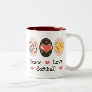Peace Love Softball Mug
