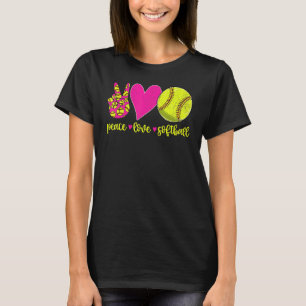 Peace Love Softball Mum Men Women Kids T-Shirt