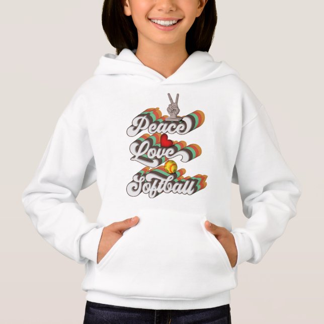 Peace Love Softball, Retro Softball Sublimation (Front)