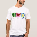 Peace Love Softball T-Shirt<br><div class="desc">Peace Love Softball shirt for a coach. A peace sign,  heart,  and a softball. A cute gift for a softball player.</div>