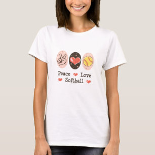 Peace Love Softball T shirt