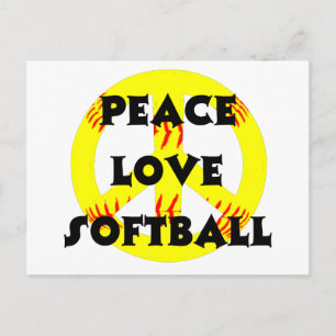 Peace, Love, Softball with peace sign Postcard