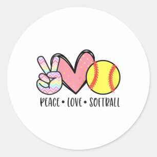 Peace Love Softll Mom Cute Pastel Women Teen Littl Classic Round Sticker