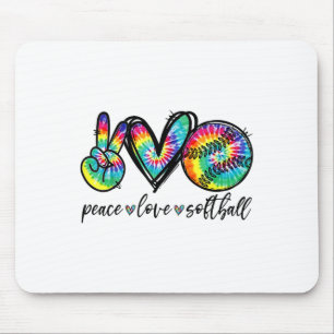 Peace Love Softll Tie Dye Funny Softll Lovers Mouse Mat
