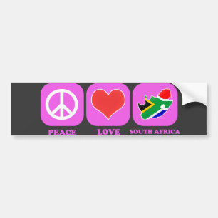 Peace Love South Africa Bumper Sticker