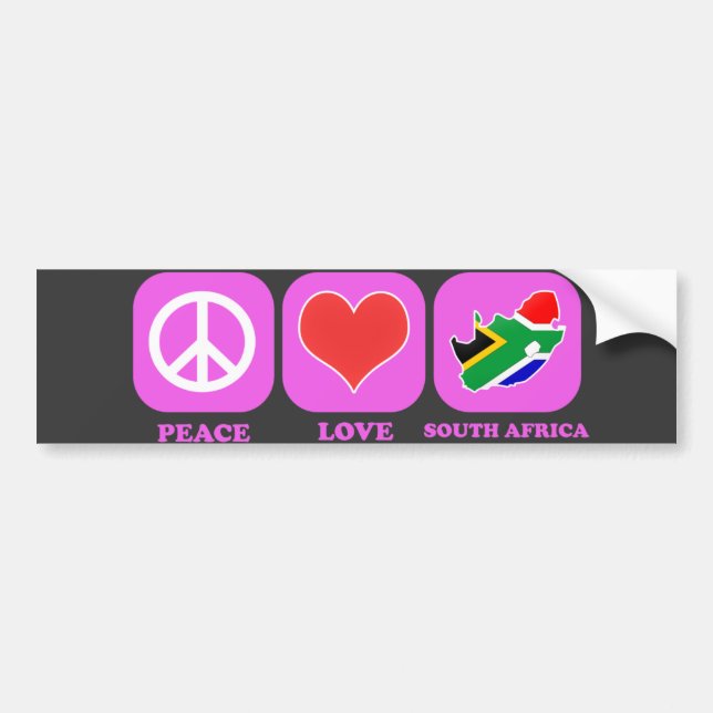 Peace Love South Africa Bumper Sticker (Front)