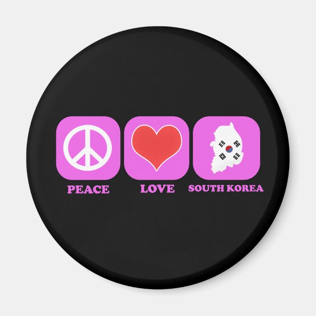 Peace Love South Korea Magnet (Front)