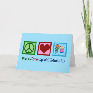 Peace Love Special Education Teacher Holiday Card