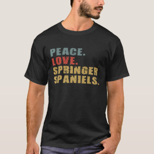 Peace Love Springer Spaniels Adg129b T-Shirt