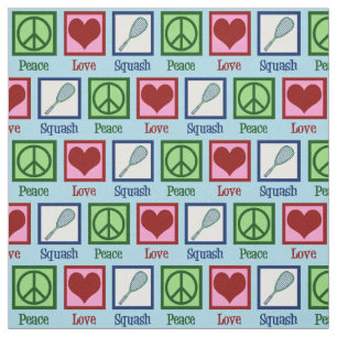 Peace Love Squash Racquet Sports Fabric
