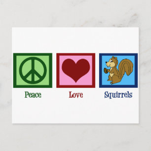 Peace Love Squirrels Postcard