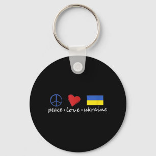 Peace Love Stand With Ukraine Support Stop War  Key Ring