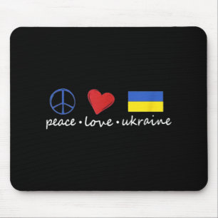 Peace Love Stand With Ukraine Support Stop War Mouse Mat