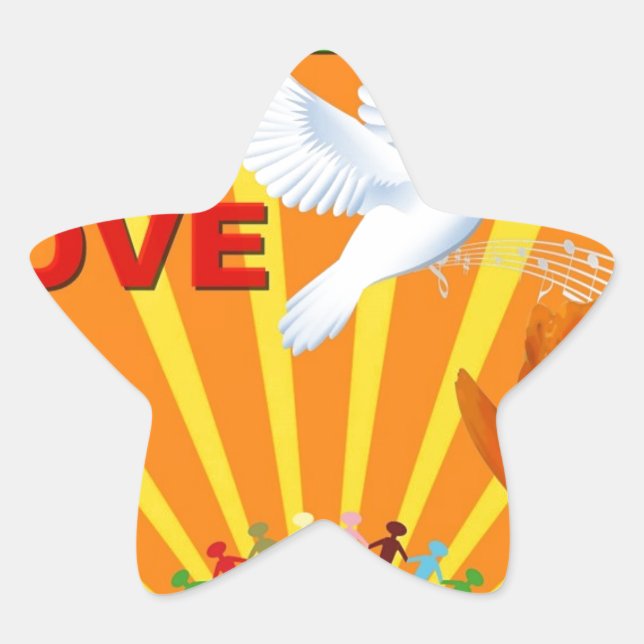 Peace & Love Star Sticker (Front)