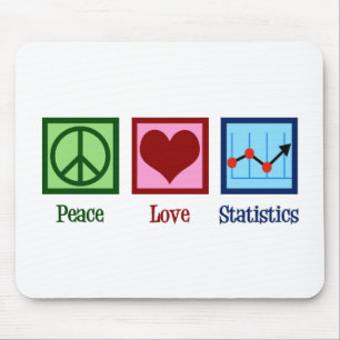 Peace Love Statistics Mouse Mat